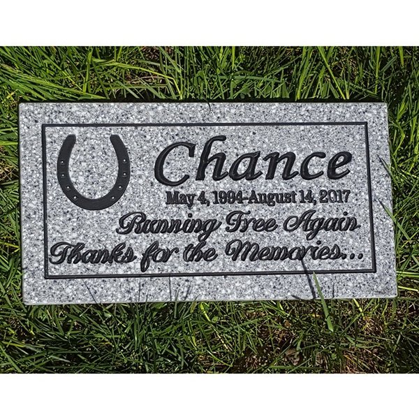 Horse Memorial Stone Dog Cat Pet Carved Engraved Plaque Weatherproof Corian Sign Granite Acryllic Grave Marker Prayer Garden Memorial Plaque