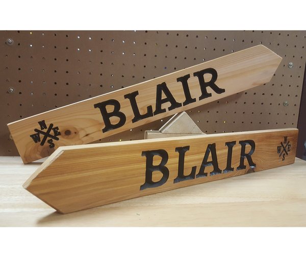 Oak Directional Arrow Sign Set: Rustic Mile Marker, Campground Decor