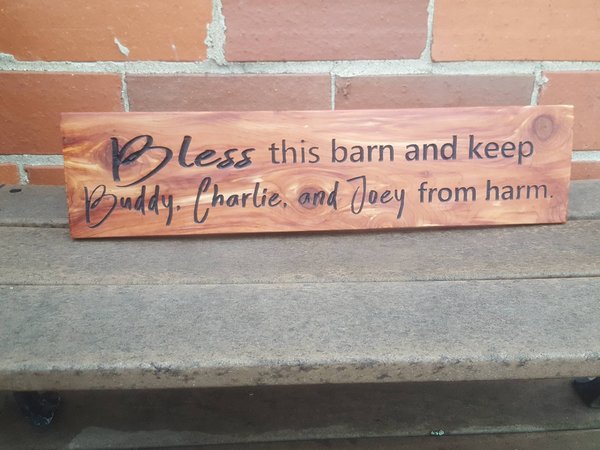 Rustic Carved Cedar Family Sign: Custom Christian Decor (7 x 24")