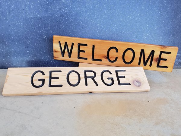Rustic Cedar Welcome Sign: Campground, Cabin, Home Decor (16 x 3.5")