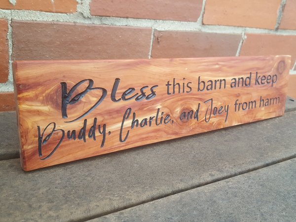 Custom Cedar Blessing Sign: Rustic Farmhouse Decor (5" x 24")