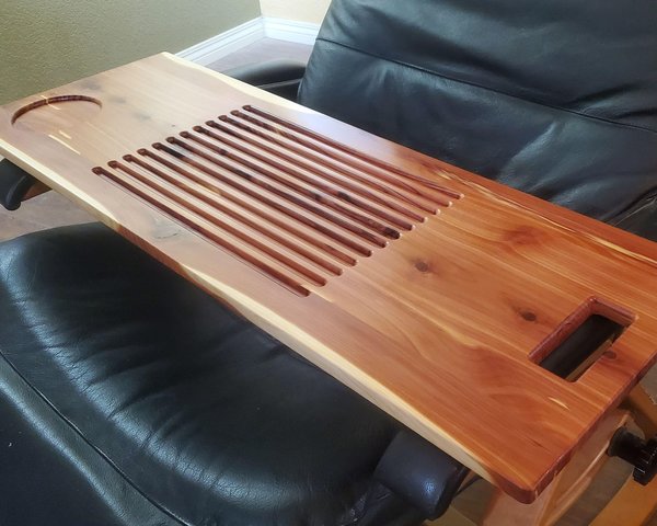 x2 Laptop Desks Recliner Trays Custom Made to Order BLACK WALNUT