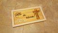 He is Risen Wood Sign: Carved Easter Plaque, Christian Decor