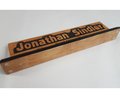 Custom Cherry Wood Desk Plaque: Personalized Quote Sign