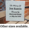 9 x 12" memorial plaque 4 lines of text and 2 stakes