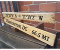 Cedar Arrow Sign Post: Custom Latitude Longitude, Destination Distance