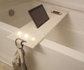 Bath Tub Tray 41-46" x 8" Custom Made to Order Corian Caddy Tablet Cell Phone IPad Candle Holder Relax Mom Garden Jacuzzi Soaker 112-11