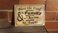 Food blessing grace wall sign carved wood family meal religious prayer Christian