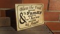 Food blessing grace wall sign carved wood family meal religious prayer Christian