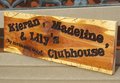 Personalized Cedar Playhouse Sign: Custom Routed Wood, Kids Room Decor (4" x 16")