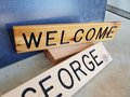 Rustic Cedar Welcome Sign: Campground, Cabin, Home Decor (16 x 3.5")