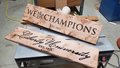 Custom Carved Redwood College Photo Holder: Personalized Dorm Decor