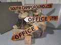 Custom Cedar Directional Sign: Campground, Ranch, Farm