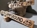 Custom Cedar Directional Sign: Campground, Ranch, Farm