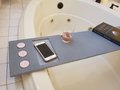 Bath Tub Tray 41-46" x 8" Custom Made to Order Corian Caddy Tablet Cell Phone IPad Candle Holder Relax Mom Garden Jacuzzi Soaker 112-11