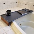 Bath Tub Tray 35-40" x 10" Wide Custom Made to Order Corian Caddy Tablet Cell Phone Candle Holder Mom Garden Jacuzzi Hot Spa Soaker 112-22