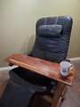 12" x 30-34" Wide Laptop Wood Tray for Recliner Dinner Carved Lap Desk OPTIONAL Tablet Slot Vent Ridges Book holder Cell Mug Wine Holders