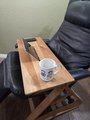 10" x 30-34" Laptop Wood Tray for Recliner Carved Lap Desk Dinner OPTIONAL Tablet Slot, Vent Holes, Book holder Cell Mug Wine Holders