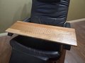 12" x 35-39" Extra Wide Wood Laptop Tray for Recliner Carved Lap Desk OPTIONAL Tablet Slot, Vent Holes, Book holder Cell Mug Wine Holders