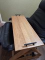8" x 25-29" Small Laptop Wood Tray for Recliner Carved Lap Desk Dinner OPTIONAL Tablet Slot Vent Holes Book holder Cell Mug Wine Holders