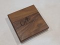NFC smart tag / QR code Engraved Solid Wood Coaster, Tap to Share Wifi, Reviews, Business Card, Photo Story Keepsake - Changeable 4" x 4"
