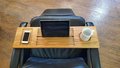 8" x 25-29" Small Laptop Wood Tray for Recliner Carved Lap Desk Dinner OPTIONAL Tablet Slot Vent Holes Book holder Cell Mug Wine Holders