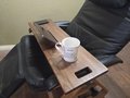 10" x 30-34" Laptop Wood Tray for Recliner Carved Lap Desk Dinner OPTIONAL Tablet Slot, Vent Holes, Book holder Cell Mug Wine Holders
