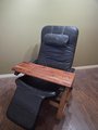 12" x 35-39" Extra Wide Wood Laptop Tray for Recliner Carved Lap Desk OPTIONAL Tablet Slot, Vent Holes, Book holder Cell Mug Wine Holders
