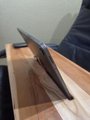12" x 35-39" Extra Wide Wood Laptop Tray for Recliner Carved Lap Desk OPTIONAL Tablet Slot, Vent Holes, Book holder Cell Mug Wine Holders