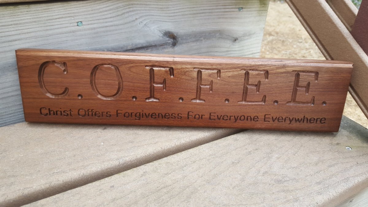 T.E.A Tea Wooden Sign Christian Walnut Hand Crafted Carved Routed Handmade Trust Emmanuel Always