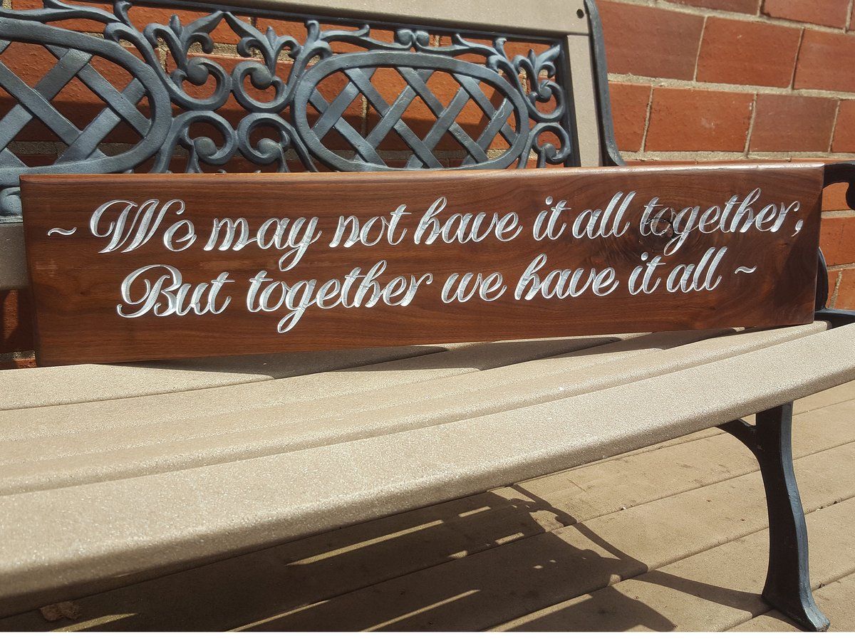 Engraved Walnut Wood Sign: Custom Inspirational Verse, 36" Long