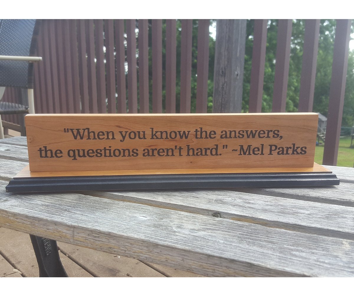 Custom Cherry Wood Desk Plaque: Personalized Quote Sign