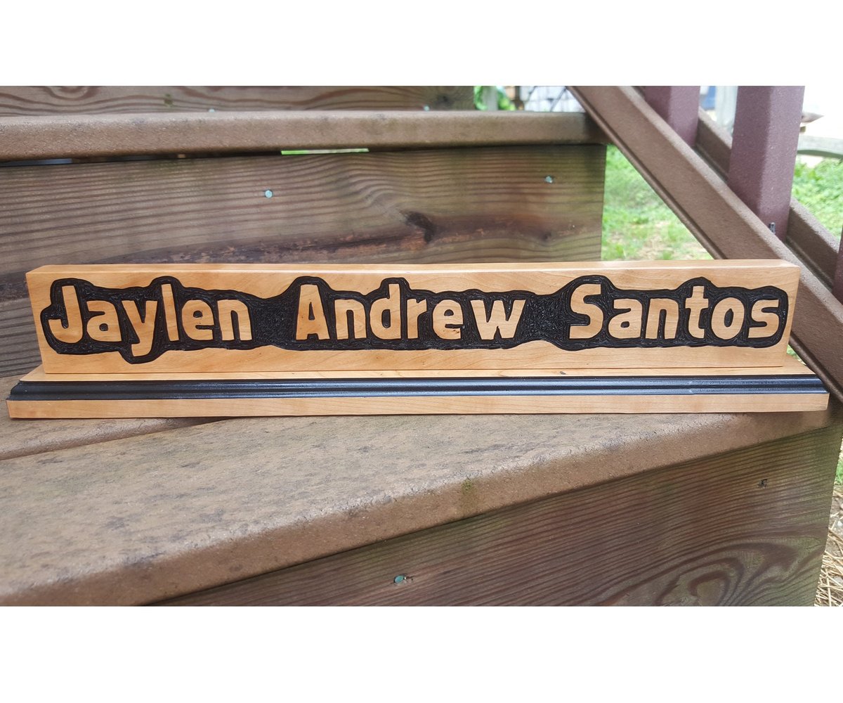Custom Cherry Wood Desk Plaque: Personalized Quote Sign