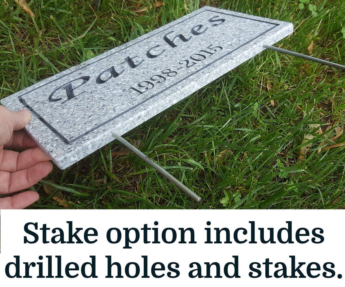 Memorial Plaque Stand: Steel Ground Stakes or Corian Base Add-On