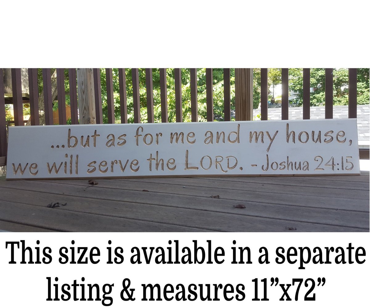 As for me and my house, we will serve the LORD Joshua 24:15 Carved Routed Wood Sign Housewarming Sign Newlywed Christian Jewish Bible Verse