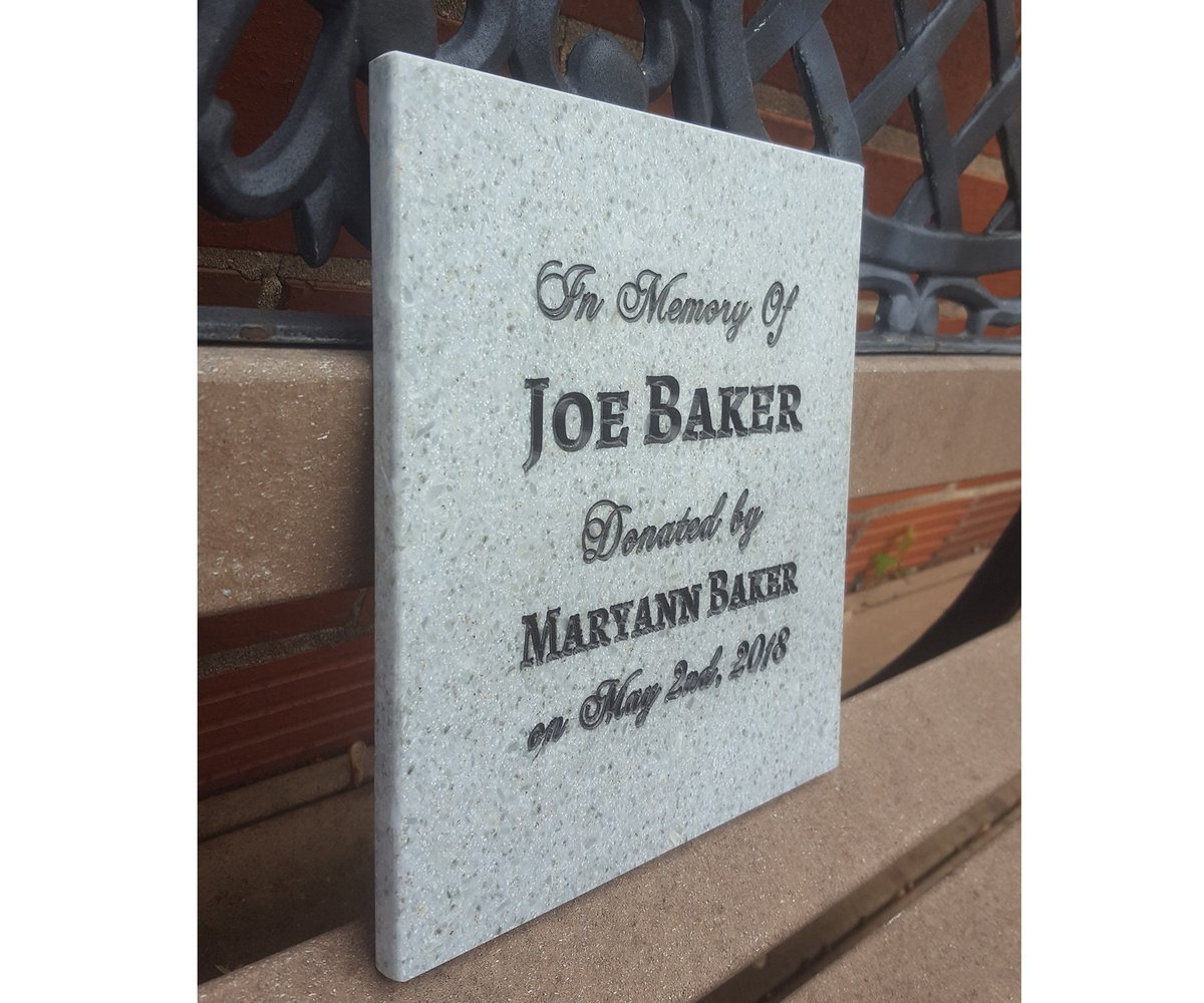 Engraved Memorial Plaque: Personalized Garden Tribute Sign (10" x 9")