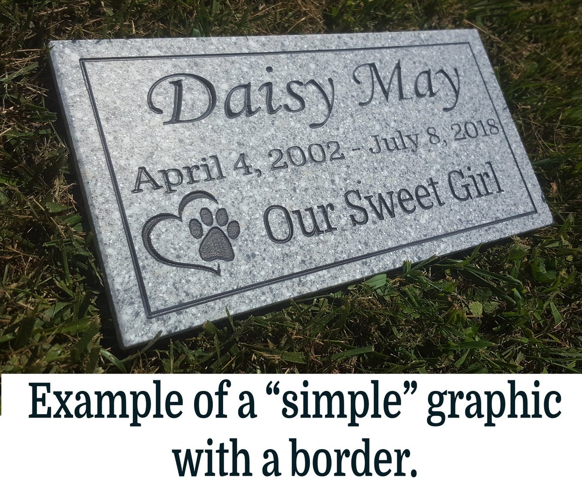 9 x 12" memorial plaque 4 lines of text and 2 stakes