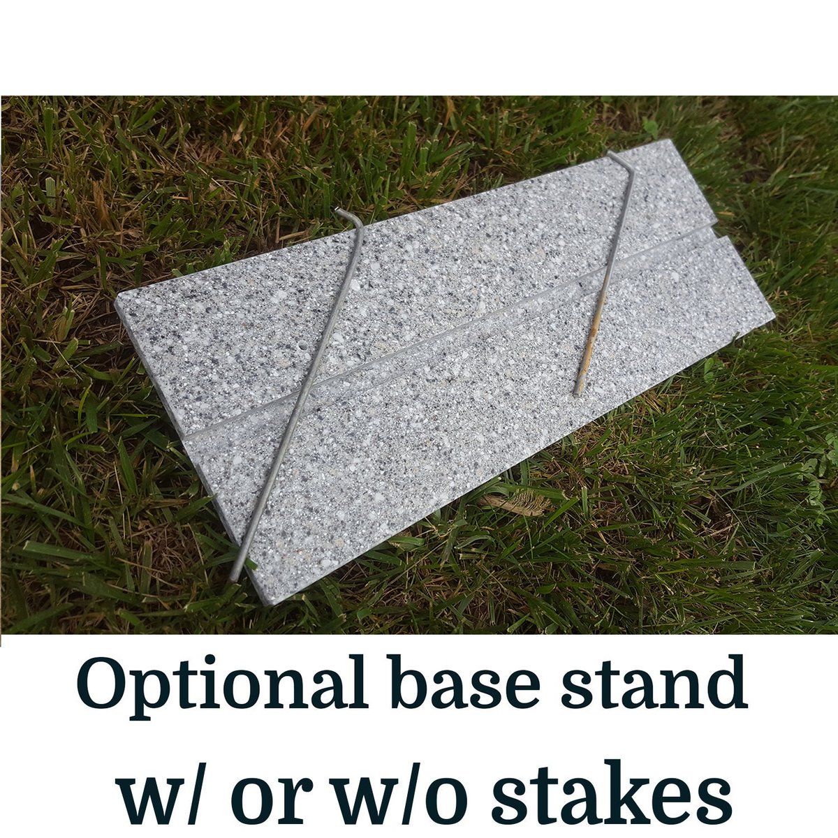 Memorial Plaque Stand: Steel Ground Stakes or Corian Base Add-On