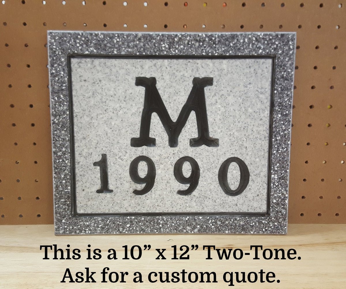 Custom Corian House Number Sign: Routed Acrylic Street Address