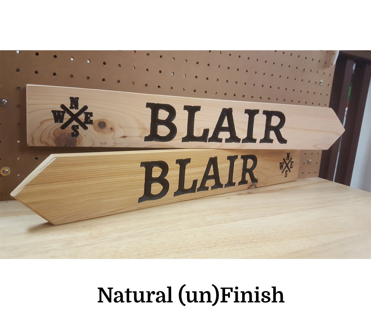 Oak Directional Arrow Sign Set: Rustic Mile Marker, Campground Decor