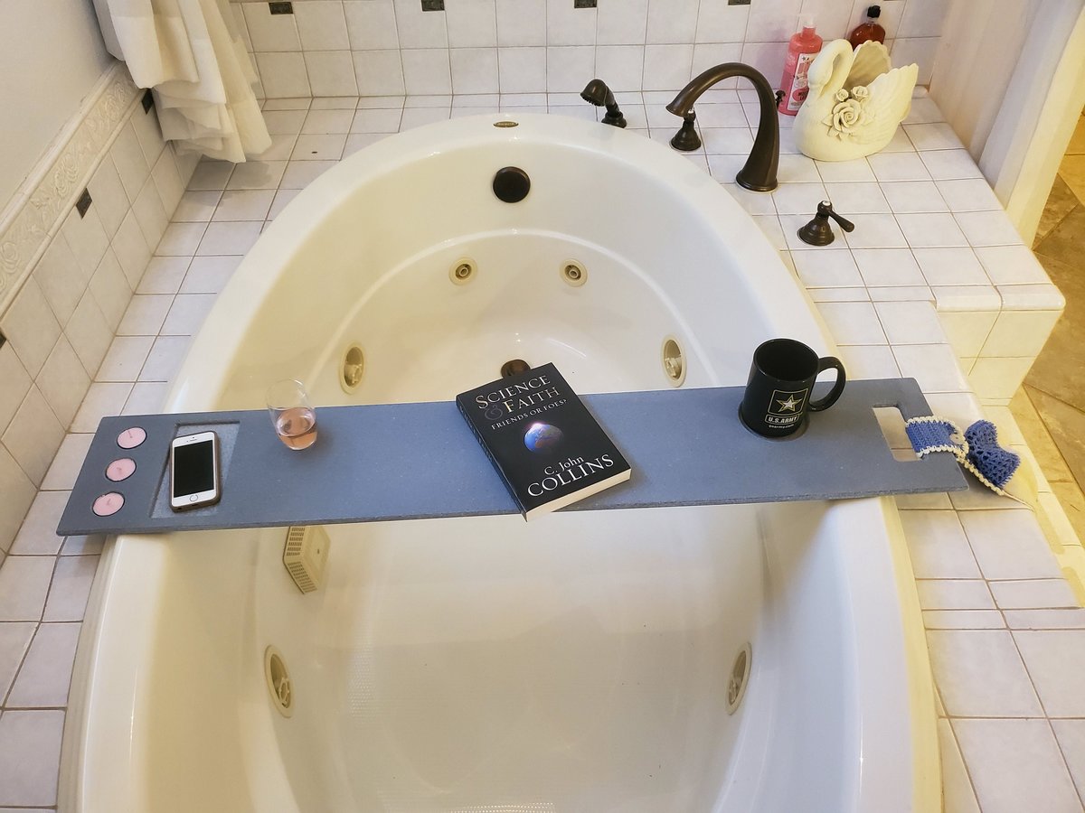 X-Large 46-50" x 8" Bath Tub Tray Custom Made to Order Corian Caddy Tablet Cell Phone IPad Candles Relax Mom Garden Jacuzzi Hot Spa 112-33