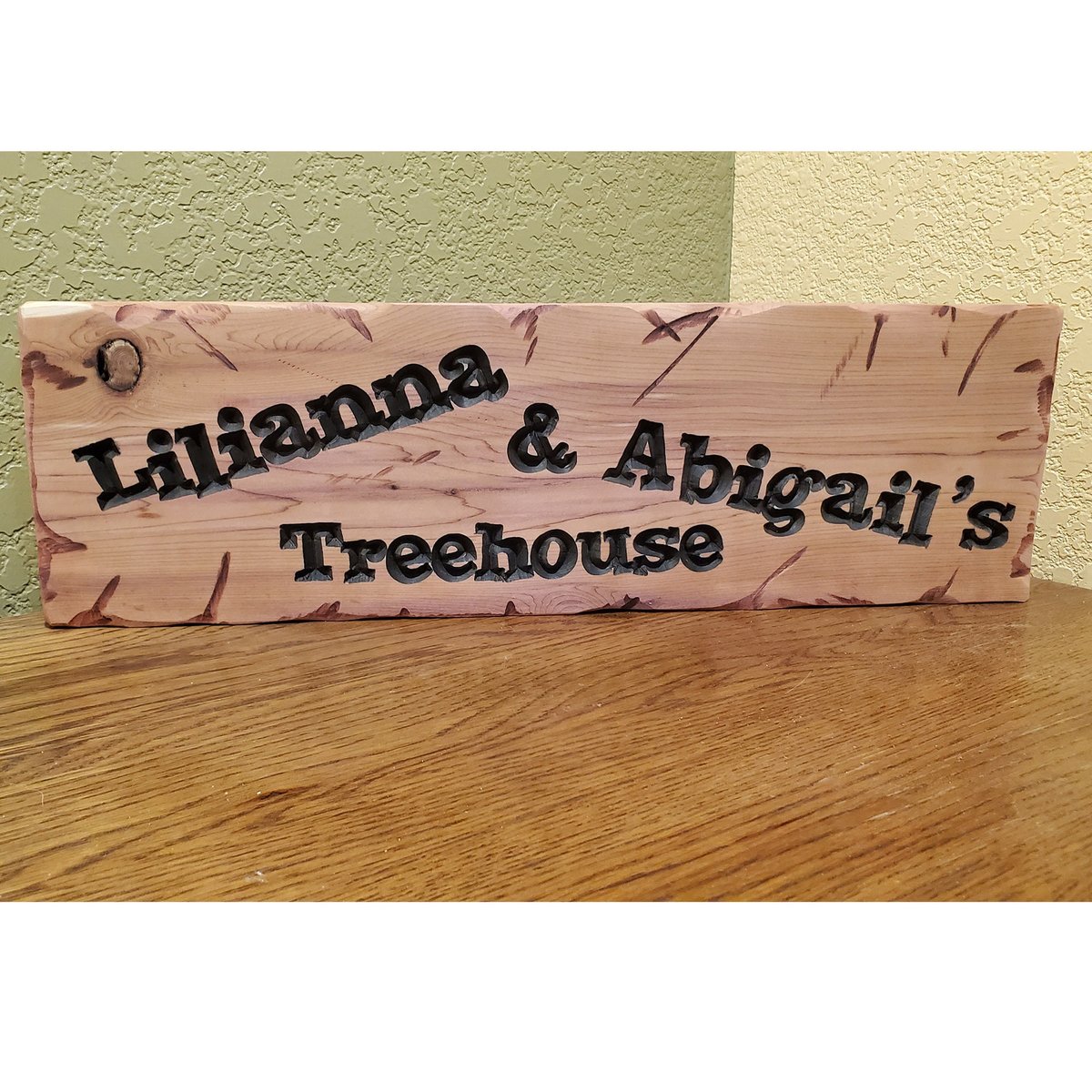 Child's Clubhouse Playhouse Custom Carved Routed Wood Redwood Sign Name Personalized Treehouse Bedroom Play Room Girl Boy Kids 5x18" 114-1