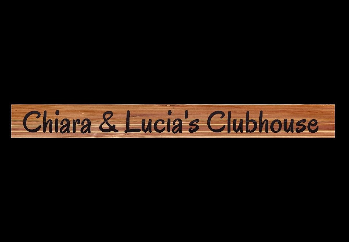 Personalized Cedar Wood Clubhouse Sign: Hand Routed Kids Room Decor