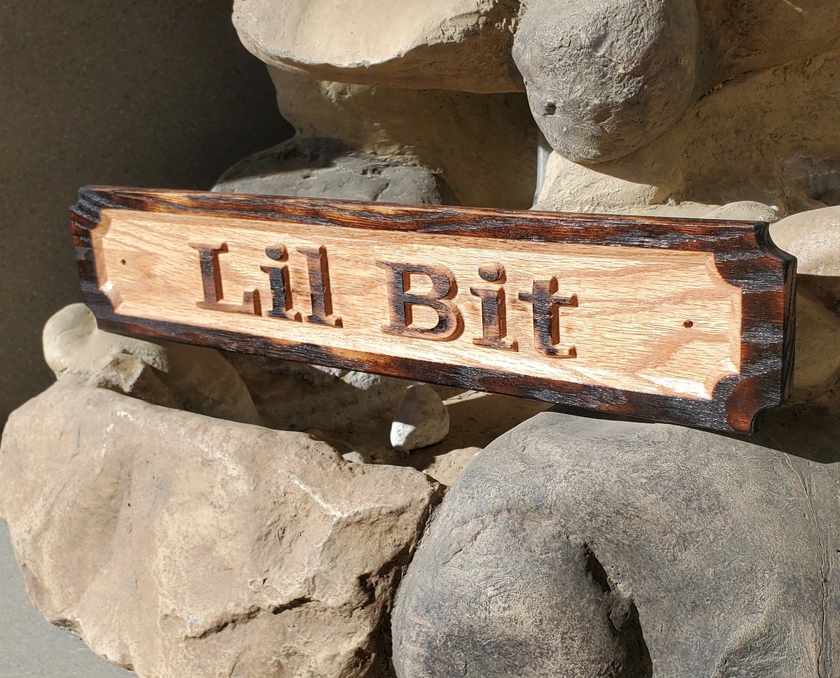 Horse Stall Name Sign Custom Carved Oak 3.5" x 18"