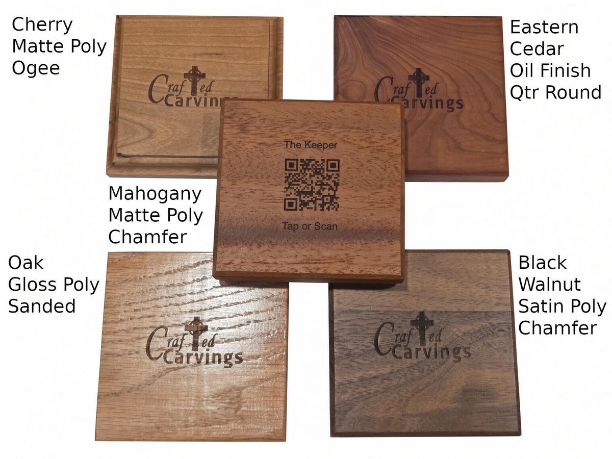 NFC smart tag / QR code Engraved Solid Wood Coaster, Tap to Share Wifi, Reviews, Business Card, Photo Story Keepsake - Changeable 4" x 4"