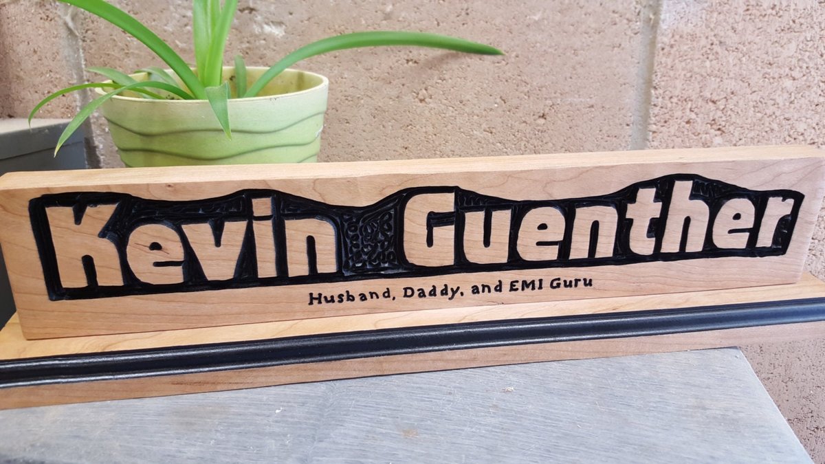 Hand Crafted Cherry Wood Desk Name Sign: Personalized Office Gift