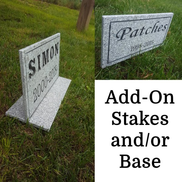 Memorial Plaque Stand Add-On: Steel Ground Stakes or Corian Base