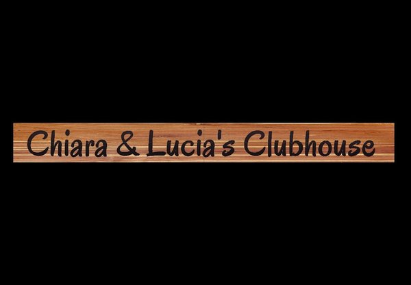 Personalized Cedar Wood Clubhouse Sign: Hand Routed Kids Room Decor